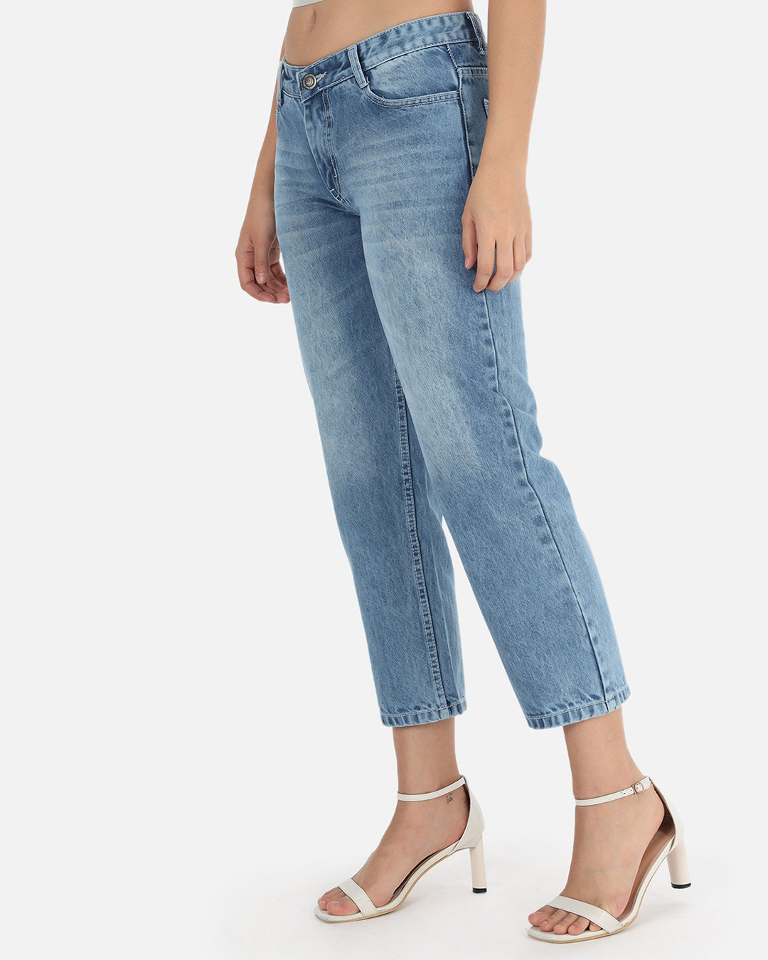 Shop Women's Medium Shade Heavy Fade Blue Jeans-Back