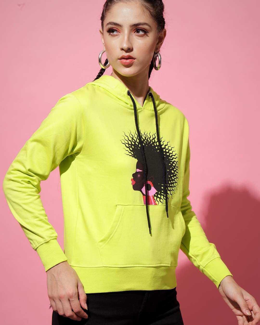 Shop Women's Yellow Graphic Printed Sweatshirt-Back