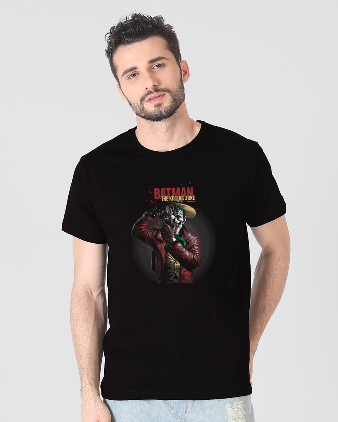 

The Killing Joke Half Sleeve T-Shirt Black (BML) Men' Printed T-Shirts Bewakoof.com