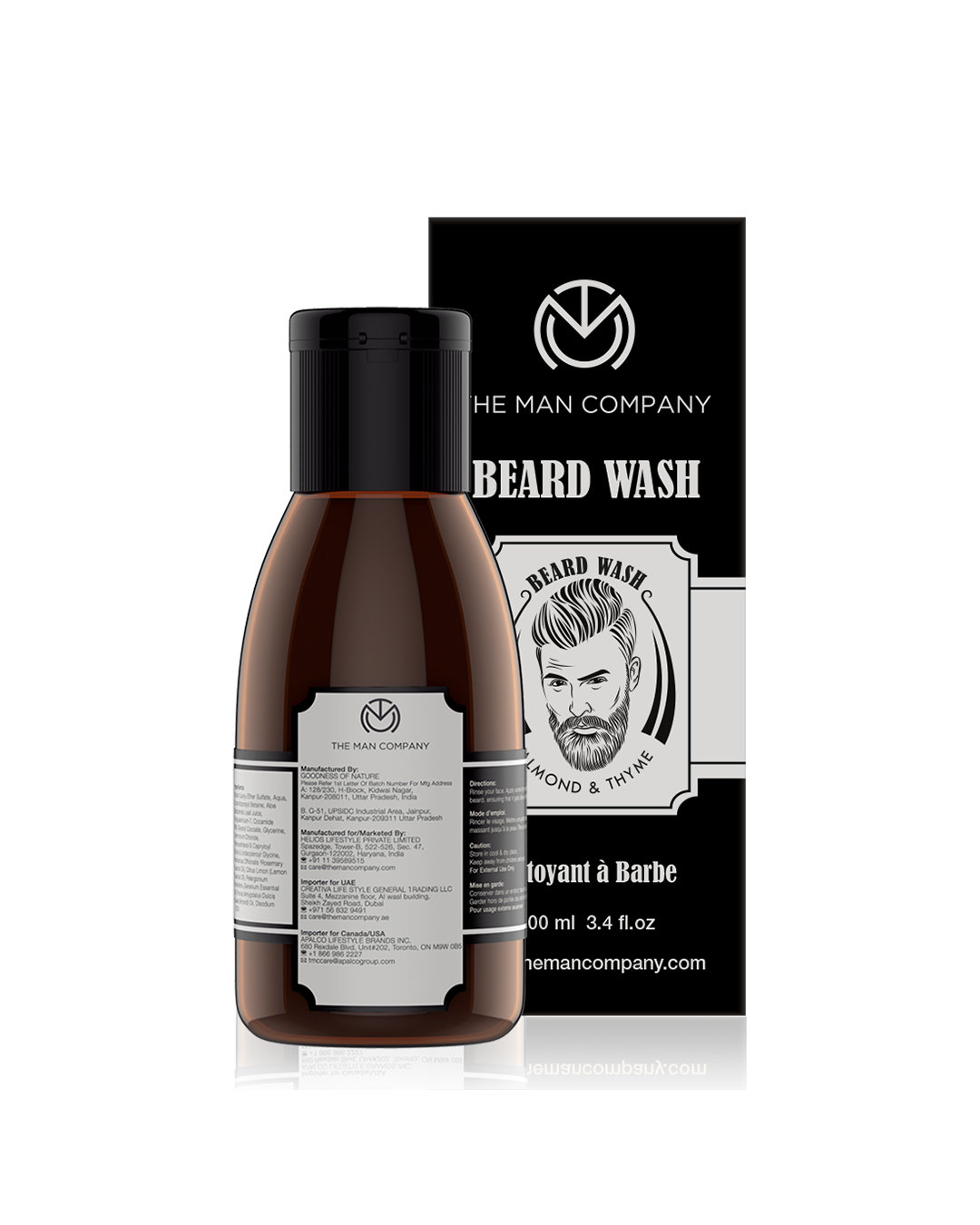 Shop Beard Wash For Growth With Almond & Thyme 100ml-Back