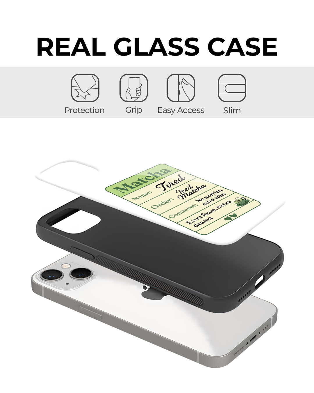 Shop The Matcha Life Premium Glass Cover for Apple iPhone 14-Back