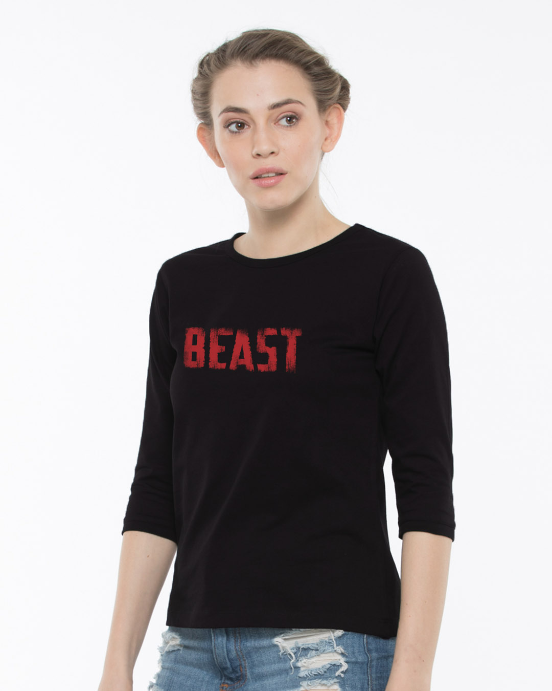Shop The New Beast Round Neck 3/4th Sleeve T-Shirt-Back