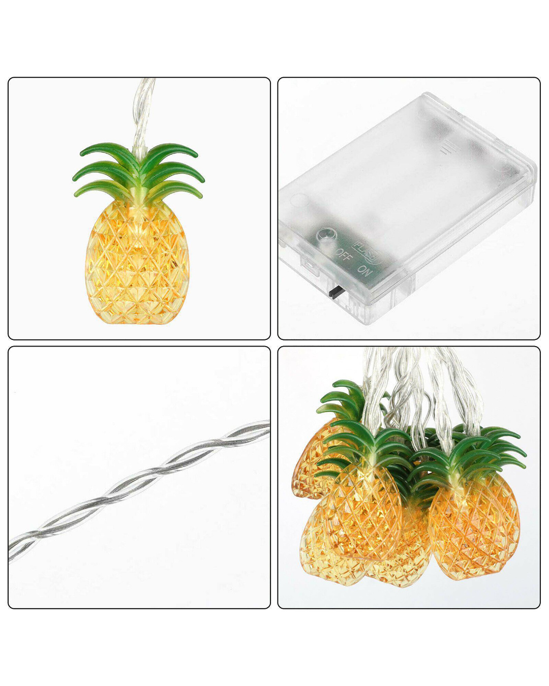 Shop Pineapple Tropical Summer (10 Led) String Light-Back