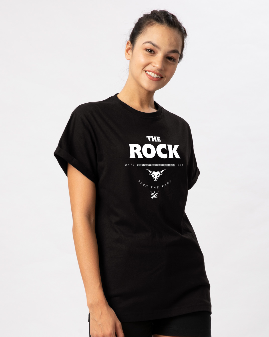 Shop The Rock Boyfriend T-Shirt (WWEL)-Back
