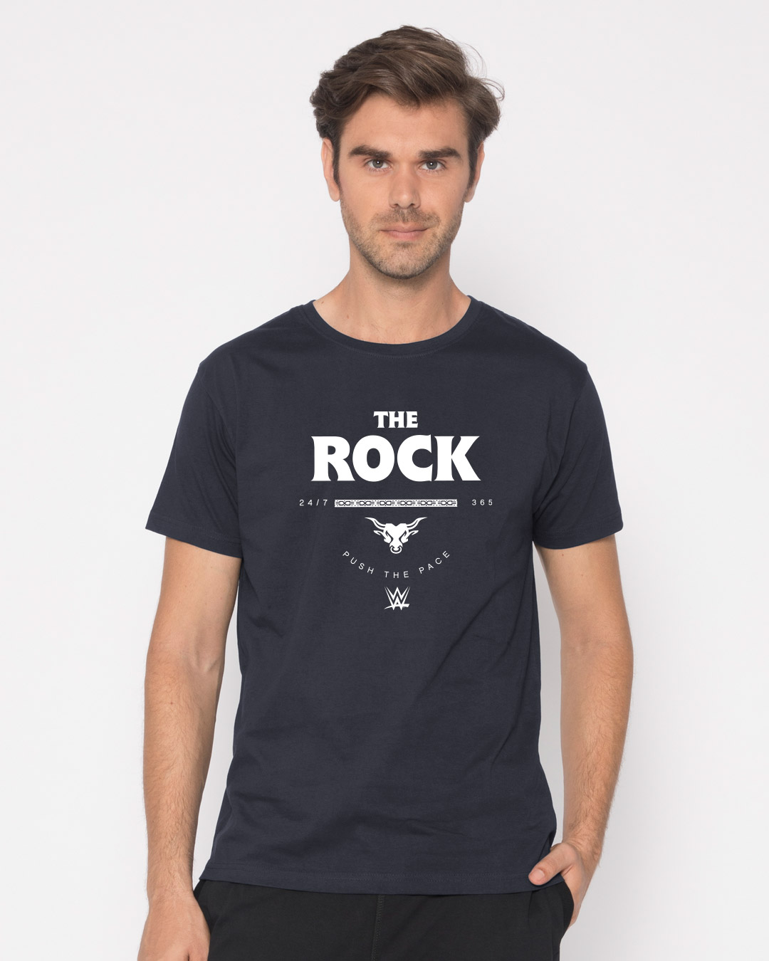 Shop The Rock Half Sleeve T-Shirt (WWEL)-Back