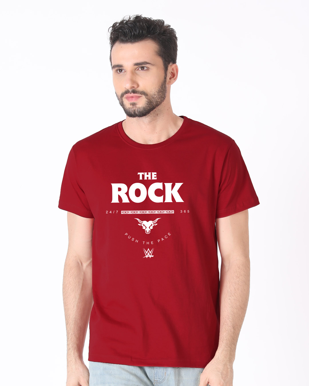 Shop The Rock Half Sleeve T-Shirt (WWEL)-Back