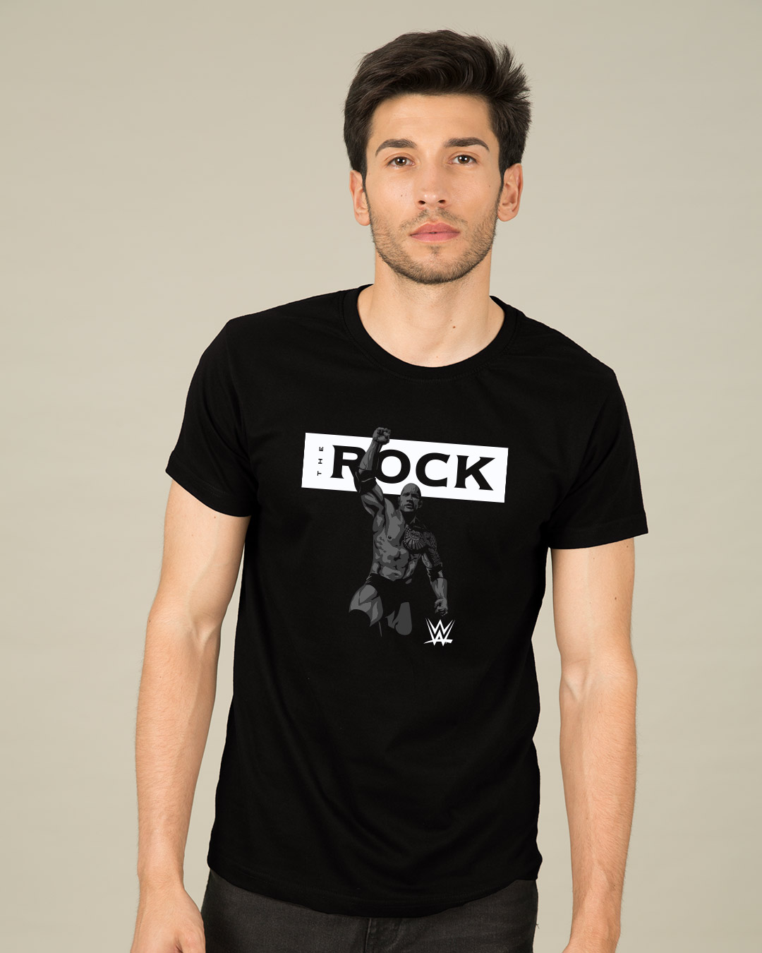 Shop The Rock Picture Half Sleeve T-Shirt (WWEL)-Back