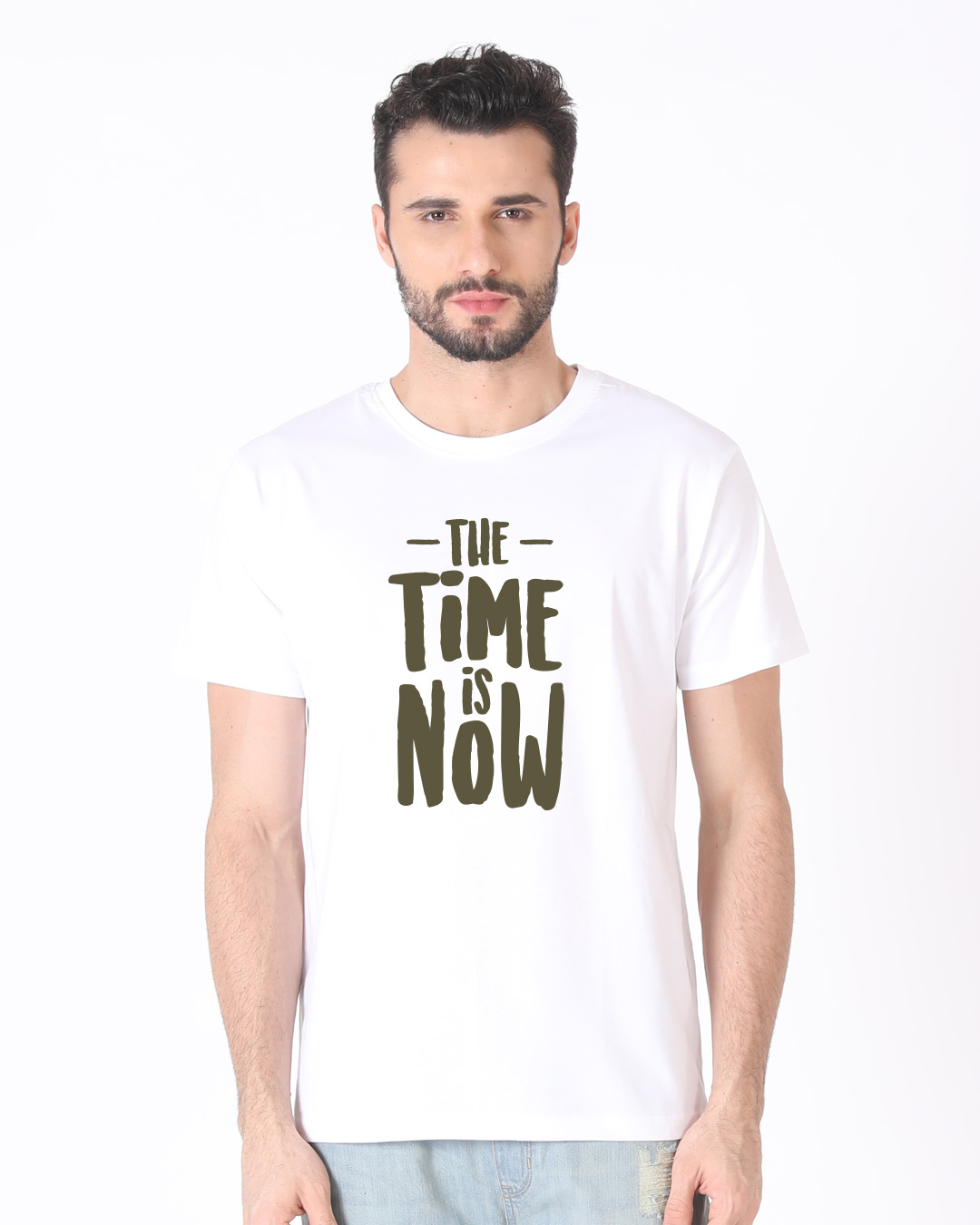 Shop The Time Is Now Half Sleeve T-Shirt-Back