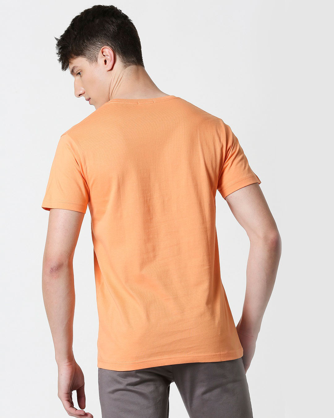 Shop The Vibe Half Sleeve T-Shirt Mock Orange -Back