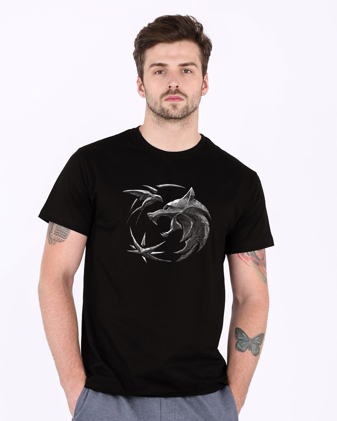 Shop The Witcher Emblem Half Sleeve T-Shirt-Back