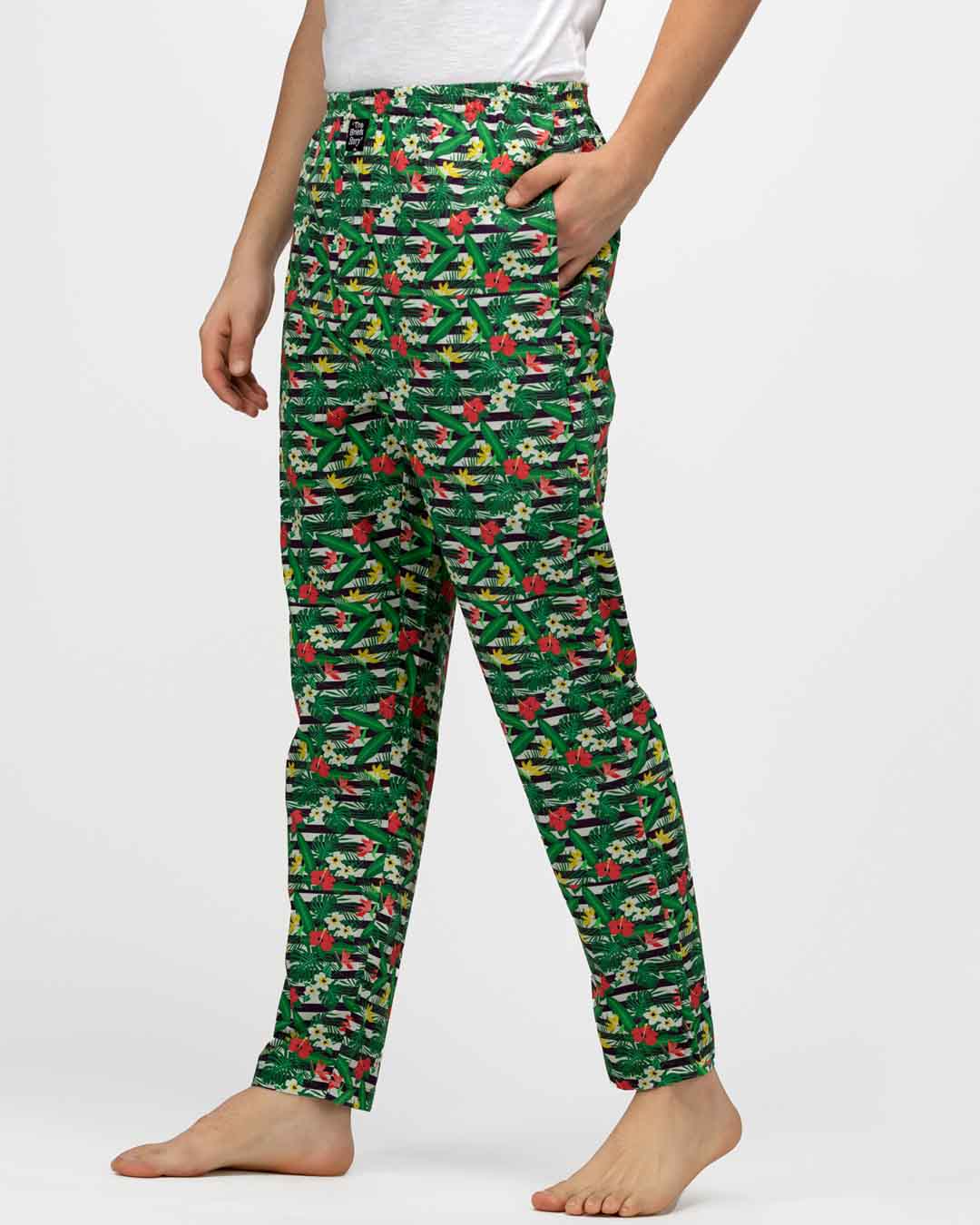 Shop Men's Tropical Paradise Comfy Cotton Printed Pyjamas-Back