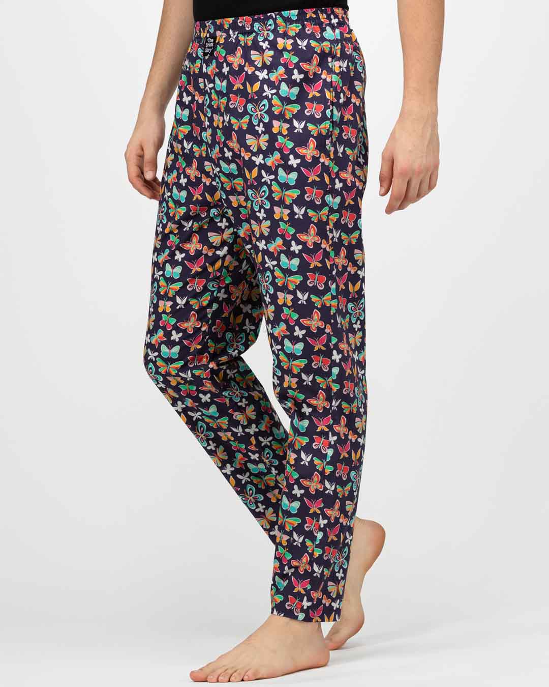 Shop Men's Butterfly Comfy Cotton Printed Pyjamas-Back