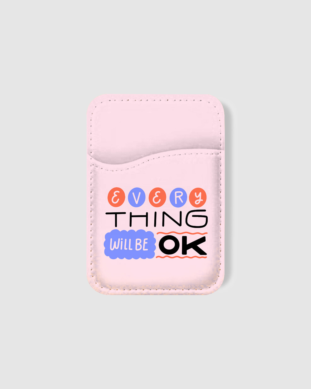 Shop Every Things Will Be Ok Typography Mobile Card Holders-Back