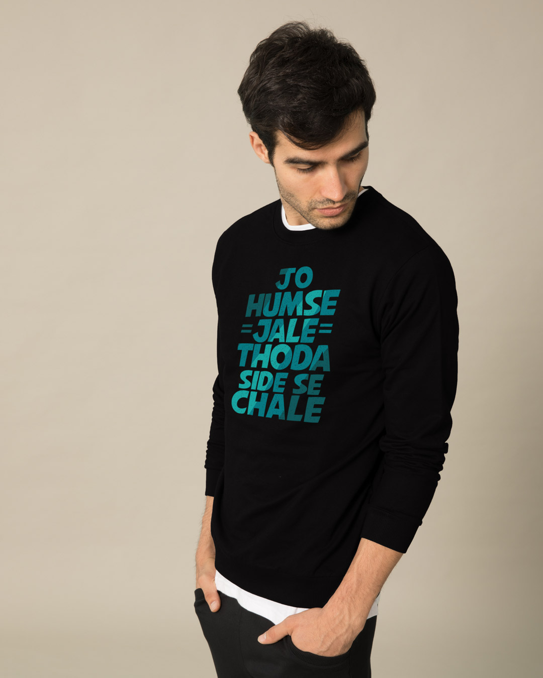 Shop Thoda Side Se Chaley Fleece Light Sweatshirt-Back