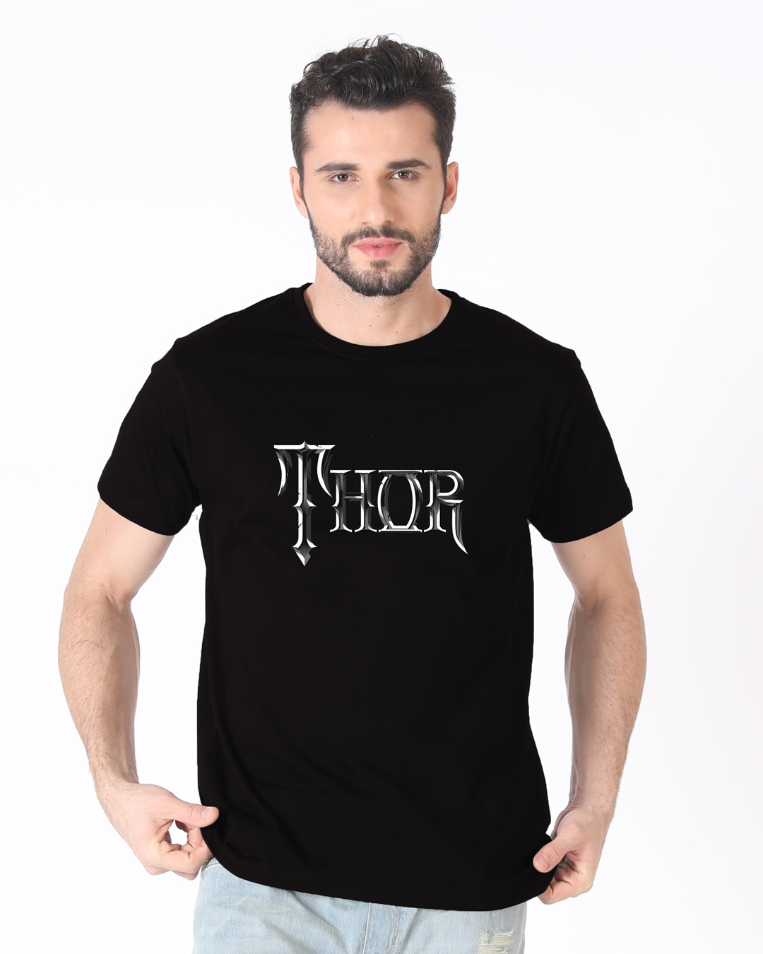 Shop Thor Typo Half Sleeve T-Shirt (AVL)-Back