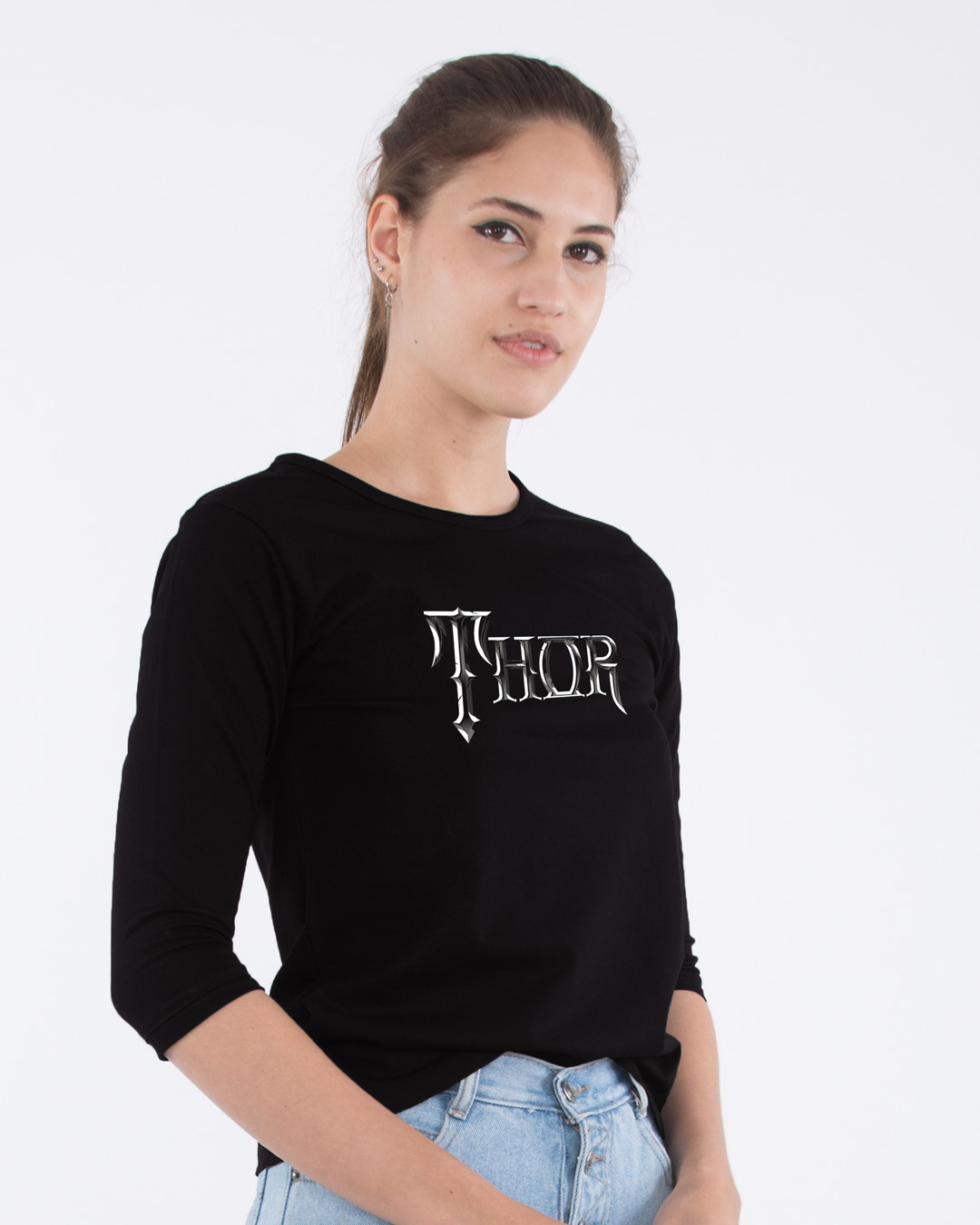 Shop Thor Typo Round Neck 3/4th Sleeve T-Shirt (AVL)-Back