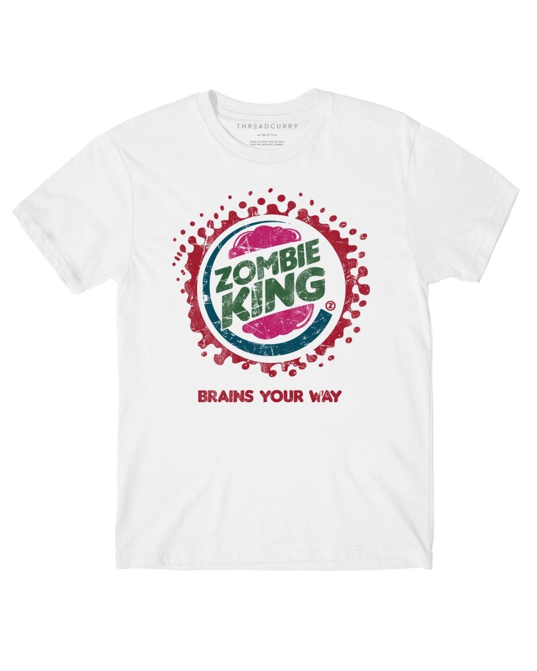 Shop Boys White Zombie King Boys Graphic Printed T Shirt-Back