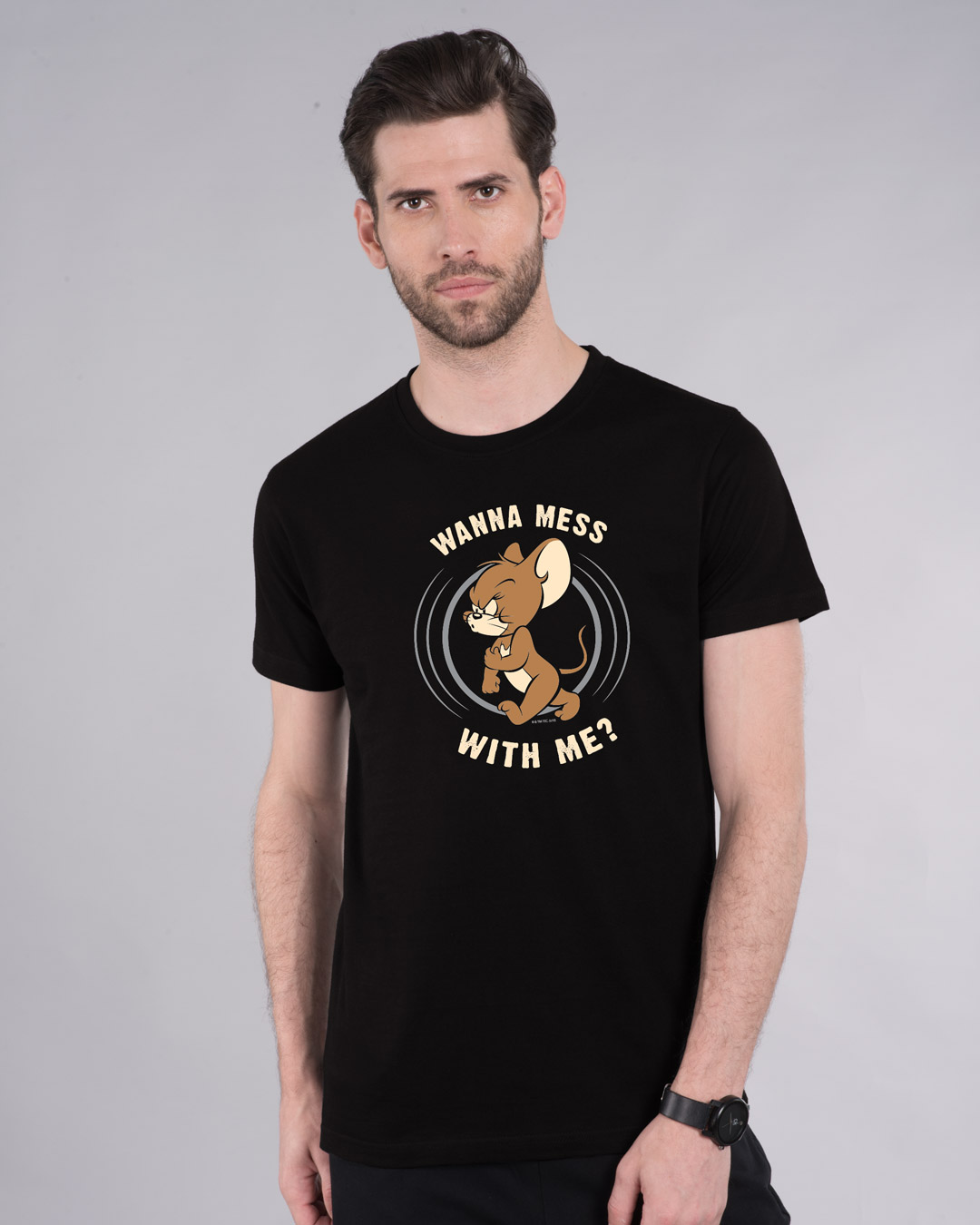 Shop Men's Black Thug Jerry (TJL)Graphic Printed T-shirt-Back