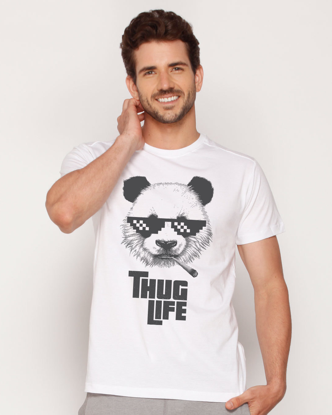 Buy Thug Life (White) (Men T-Shirt) for Men white Online at Bewakoof