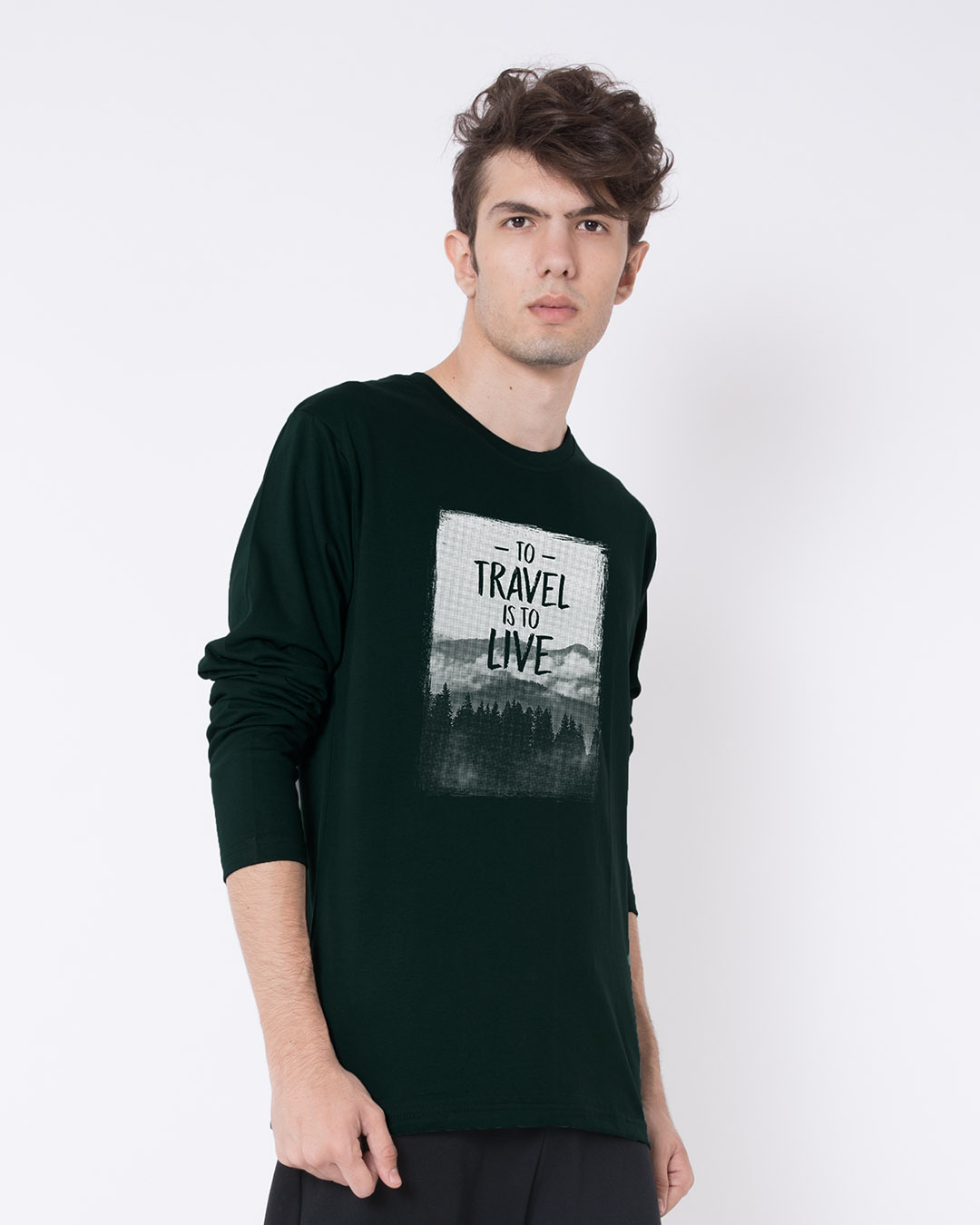 Shop To Travel Is To Live Full Sleeve T-Shirt-Back