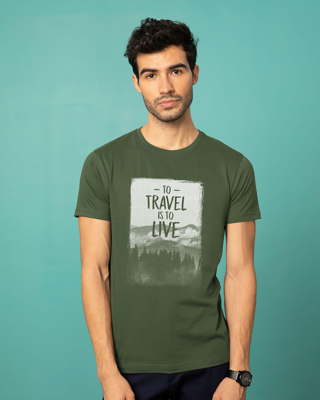 Shop To Travel Is To Live Half Sleeve T-Shirt-Back