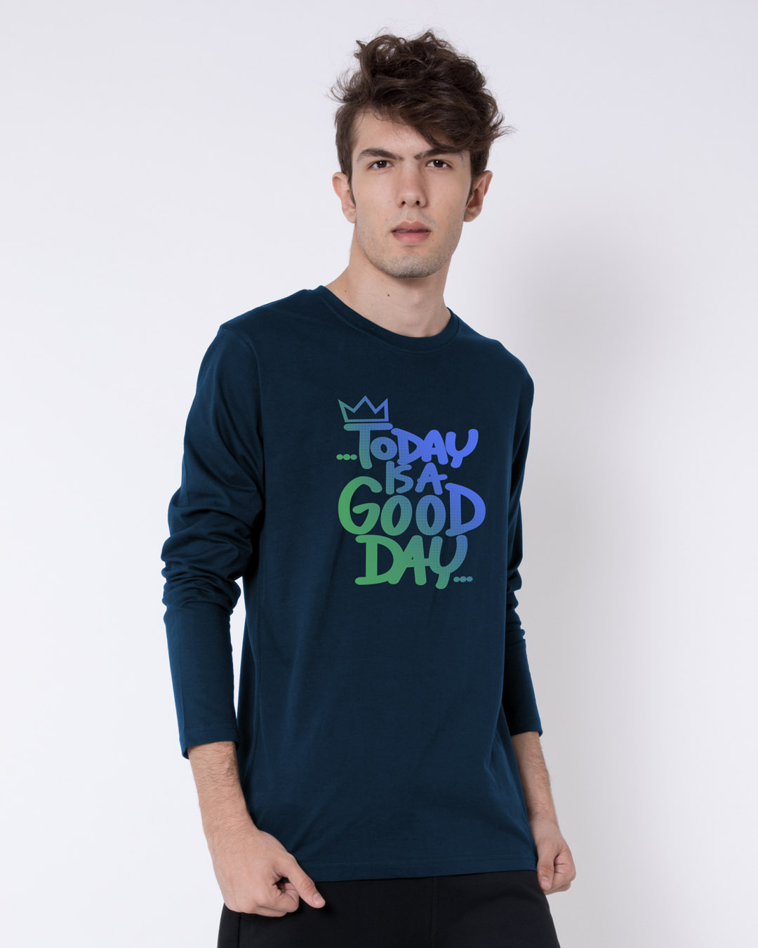 Shop Today Is A Good Day Full Sleeve T-Shirt-Back