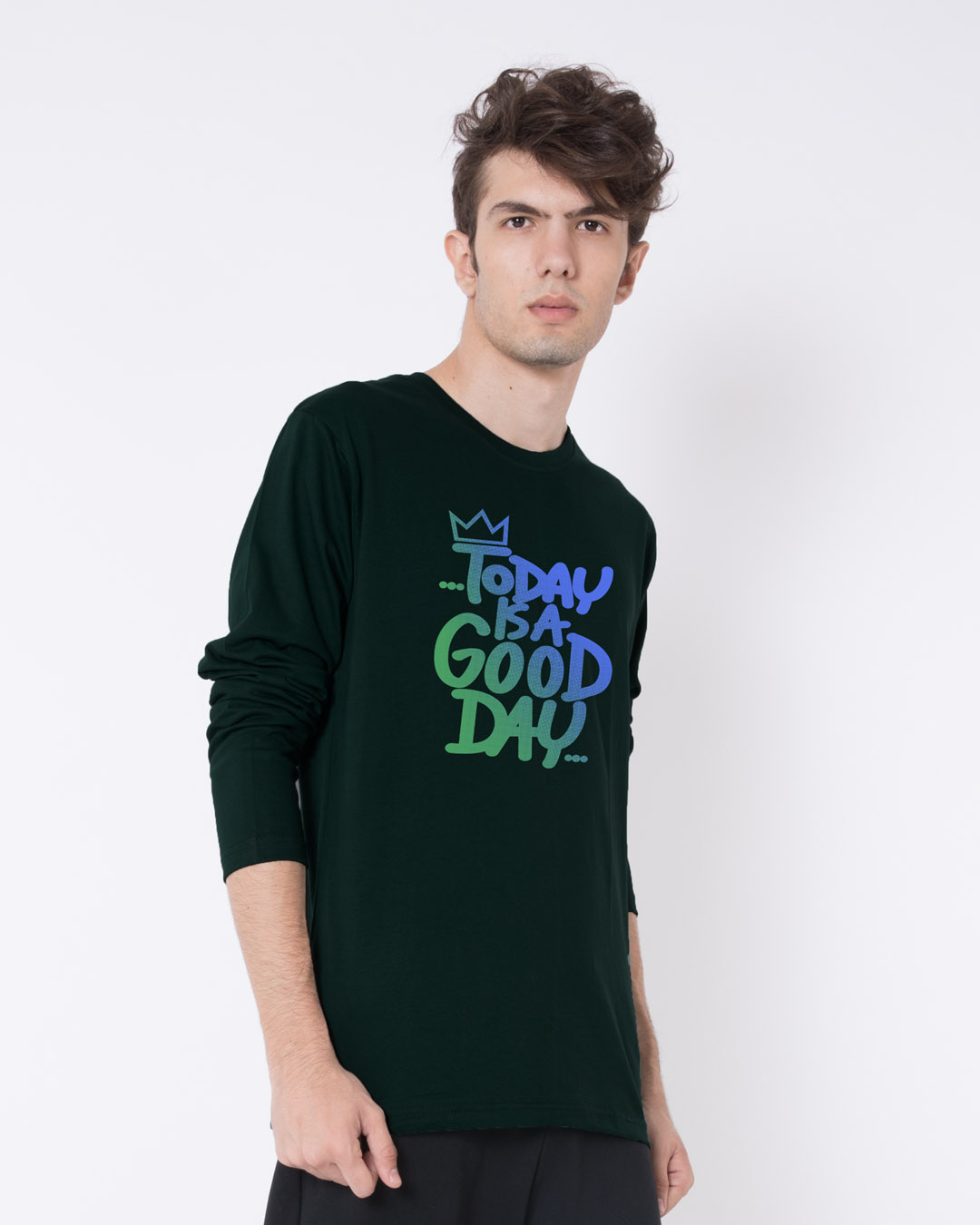 Shop Today Is A Good Day Full Sleeve T-Shirt-Back