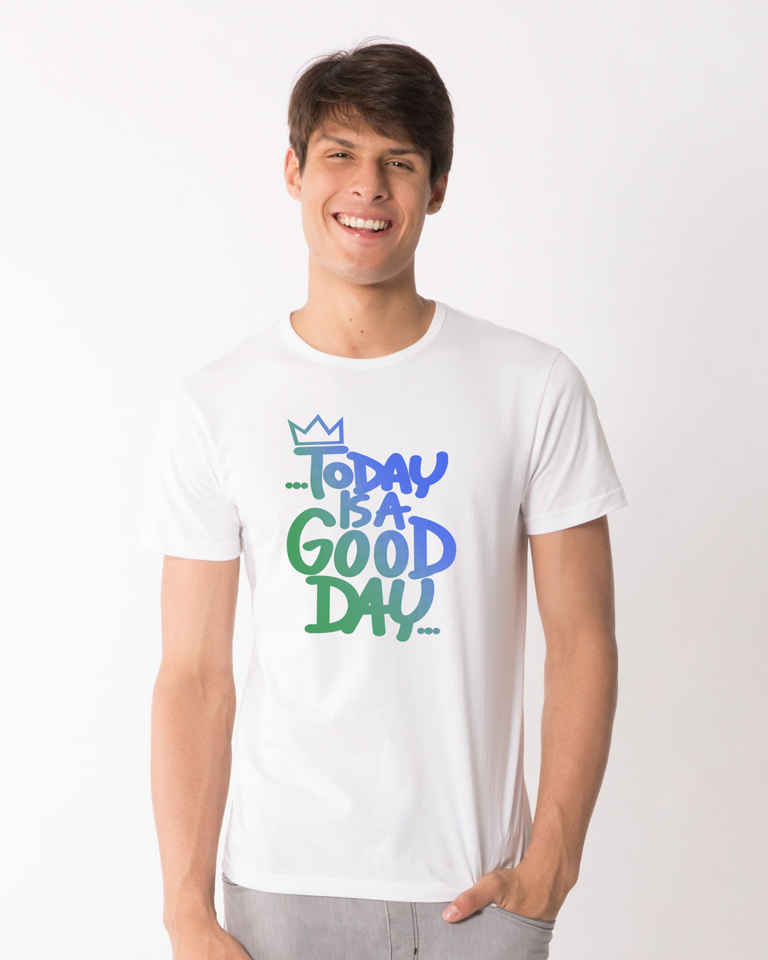 Shop Today Is A Good Day Half Sleeve T-Shirt-Back