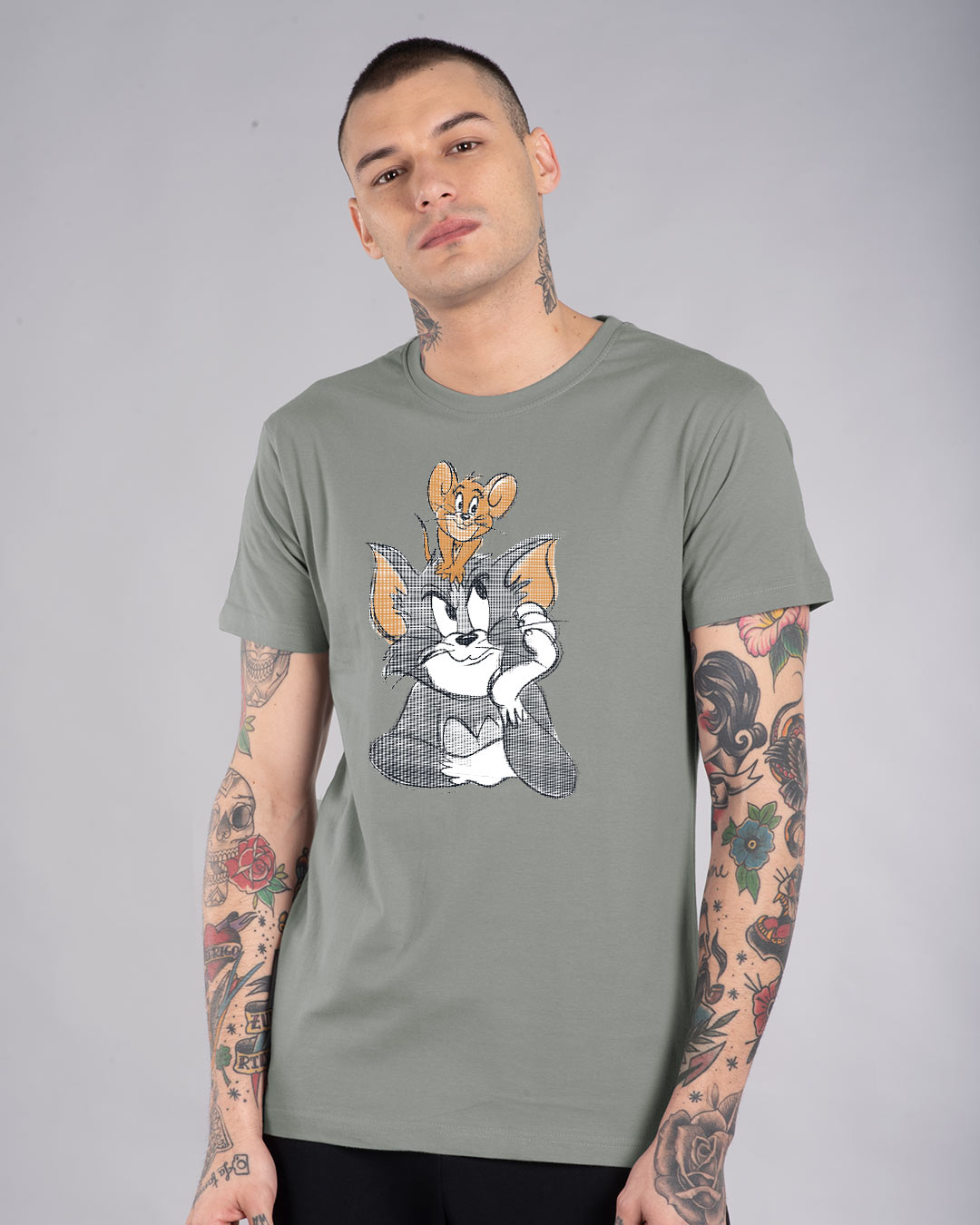 Buy Tom And Jerry Half Sleeve T-Shirt (TJL) for Men grey Online at Bewakoof