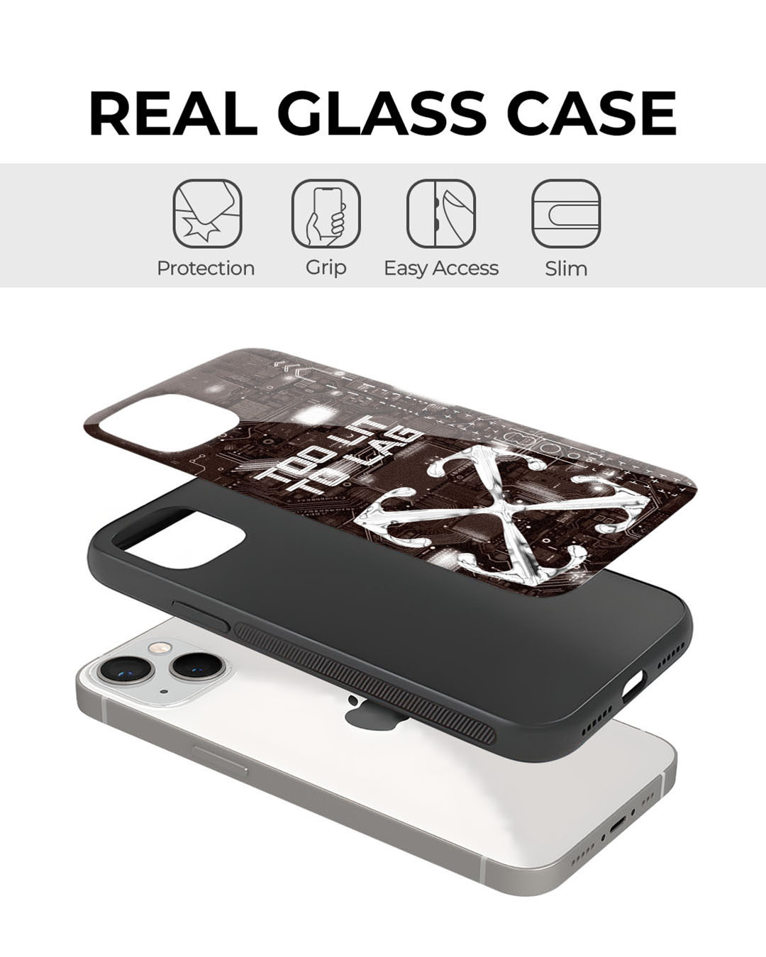 Shop Too Lit To Lag Premium Glass Cover for Apple iPhone 12 Pro Max-Back