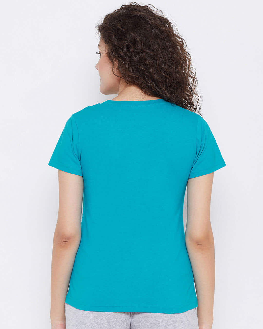 Shop Tooty Fruity Top In Teal Green 100% Cotton-Back