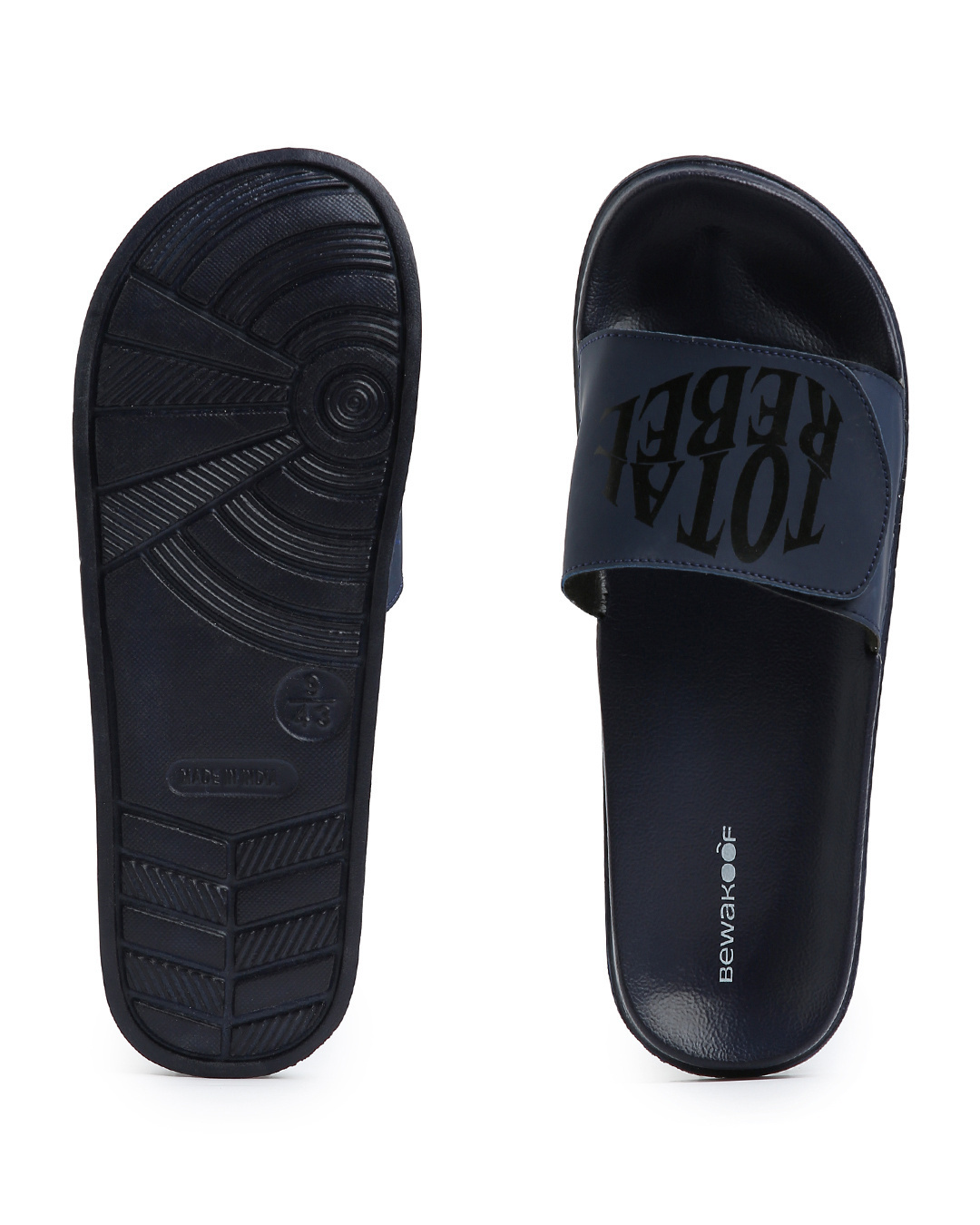 Buy Men s Blue Total Rebel Printed Velcro Sliders Online in India