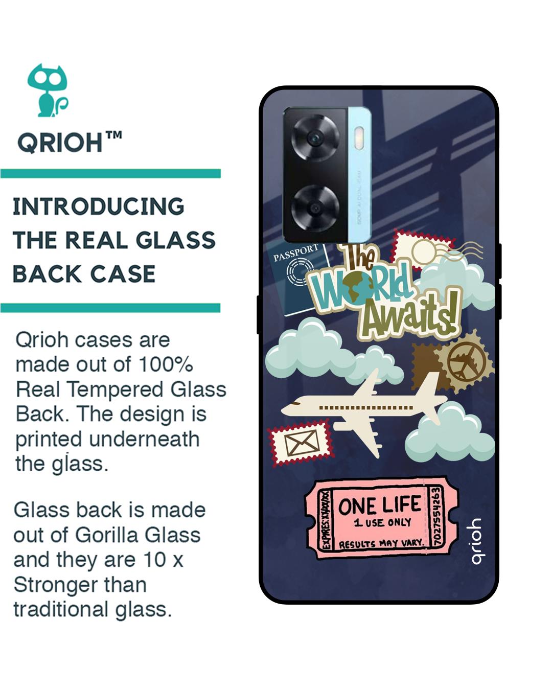 Shop Tour The World Printed Premium Glass Case For OnePlus Nord N20 SE (Shock Proof,Scratch Resistant)-Back