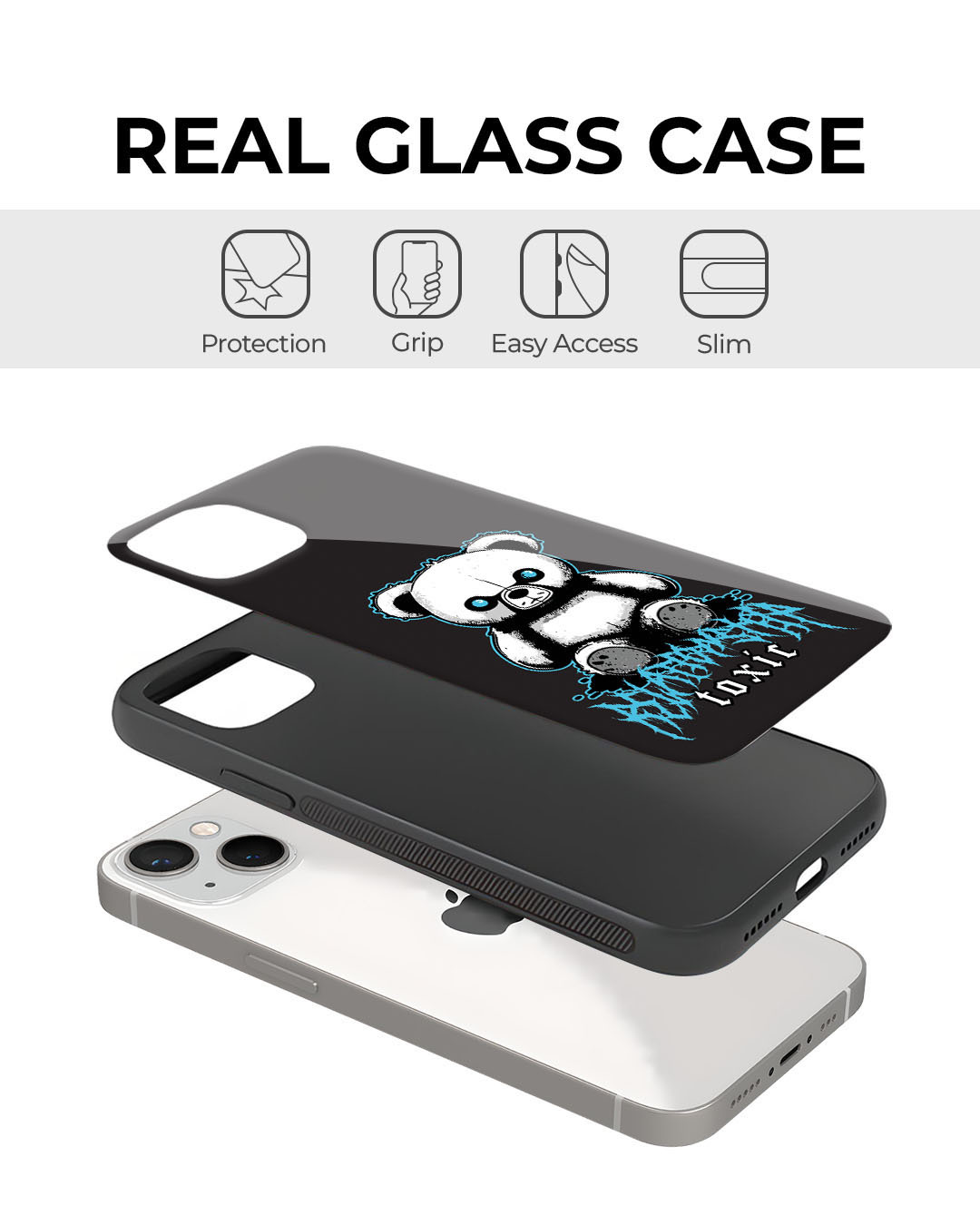 Shop Toxic Love Premium Glass Cover for Apple iPhone 14-Back