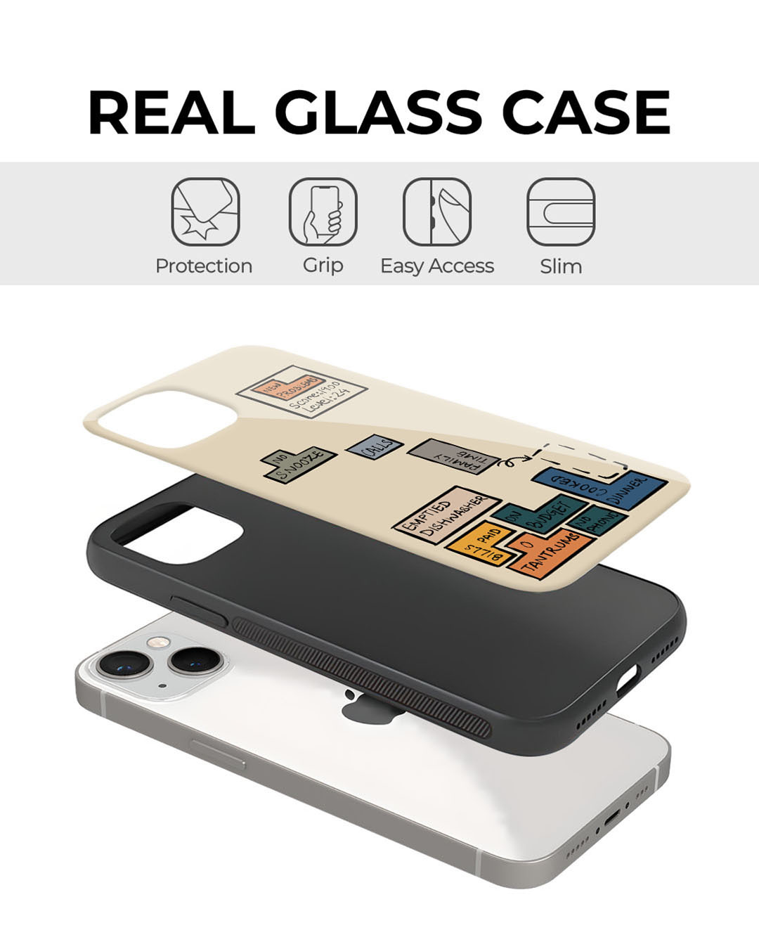 Shop Toxic Tetris Premium Glass Cover for Apple iPhone 11-Back