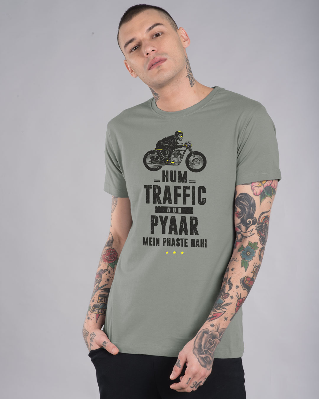 Shop Traffic Aur Pyaar Half Sleeve T-Shirt-Back