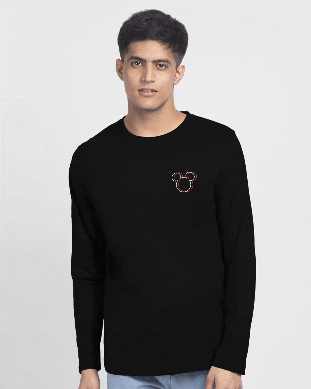 

Trap Mickey Full Sleeve T-Shirt (DL) Men' Printed Full Sleeve T-Shirt Bewakoof.com, Black