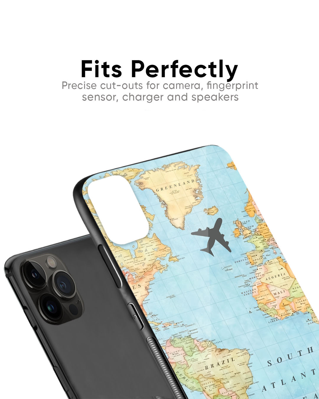 Shop Travel Map Premium Glass Case for Apple iPhone 12 Mini (Shock Proof, Scratch Resistant)-Back