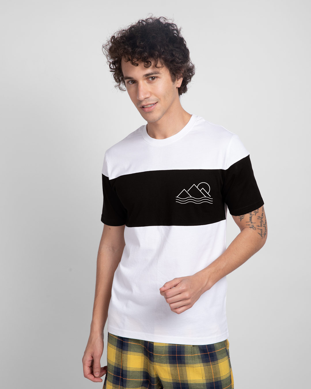 Shop Travel Minimal Pocket Color Block T-Shirt-Back