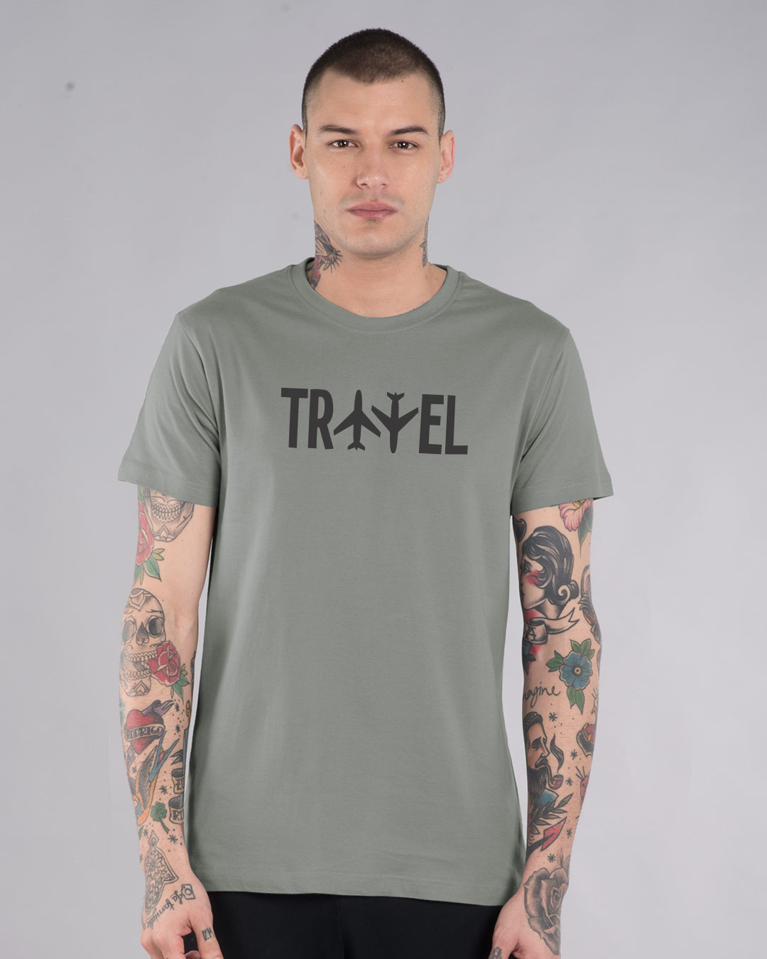 Shop Travel Plane Half Sleeve T-Shirt-Back