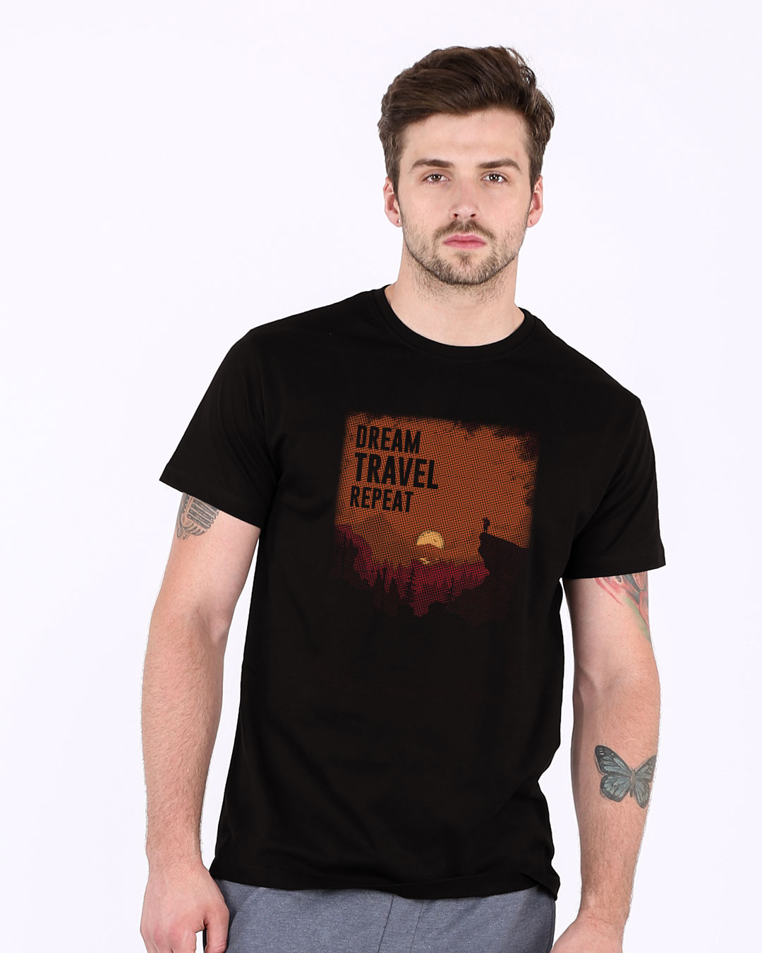 Shop Travel Repeat Half Sleeve T-Shirt-Back
