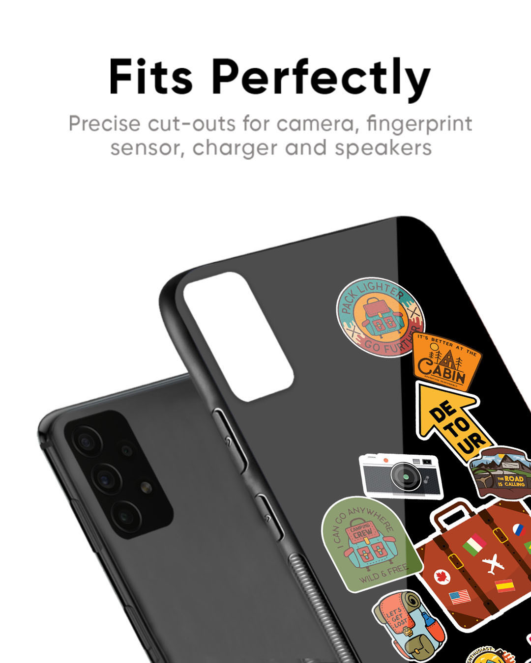 Shop Travel Stickers Premium Glass Case for OnePlus 7(Shock Proof, Scratch Resistant)-Back