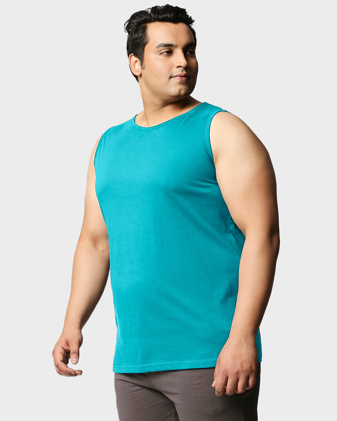 Shop Men's Tropical Blue Plus Size Vest-Back
