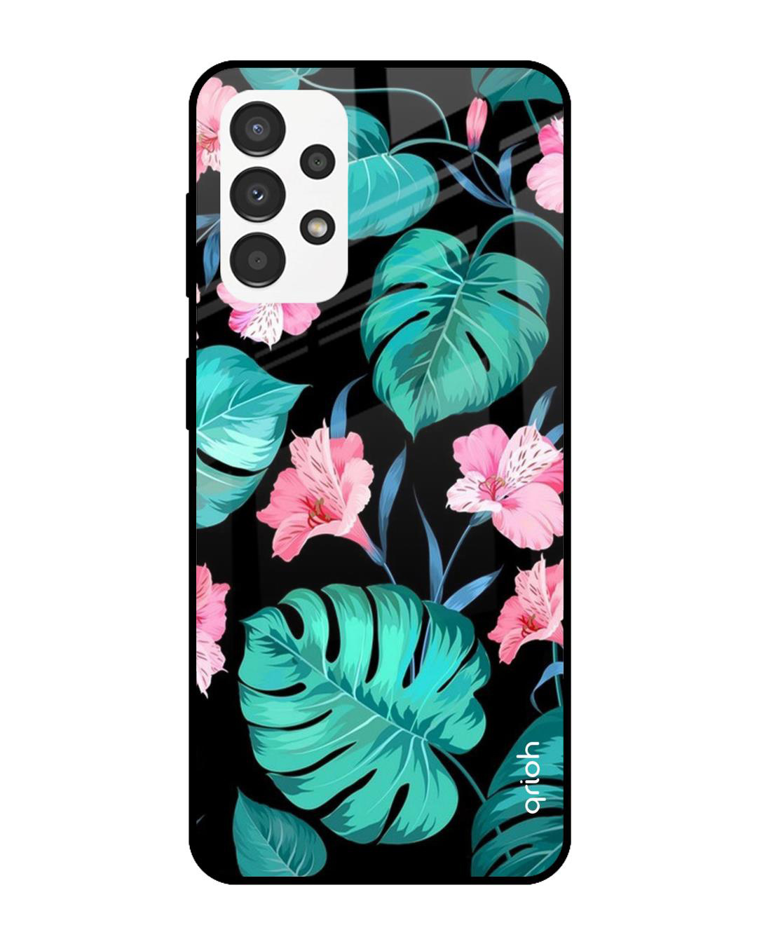 Buy Leaves & Flowers Printed Premium Glass Cover for Samsung Galaxy A13 ...
