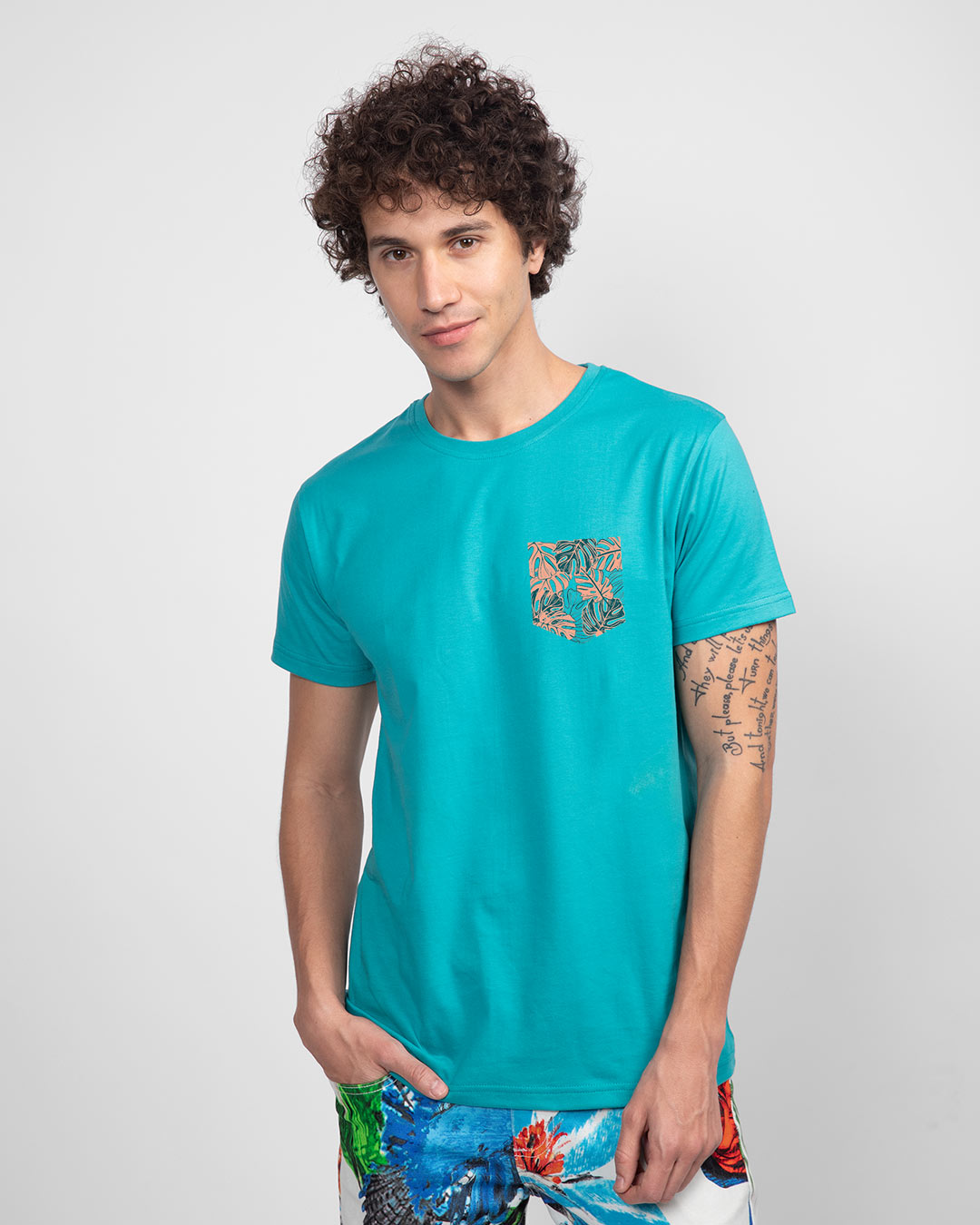 Shop Tropical Pocket Half Sleeve T-Shirt-Back