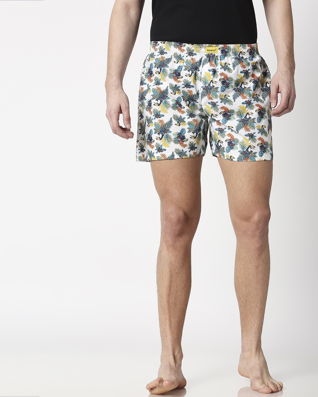 Shop Tropical Toucan Men's Printed Boxers-Back