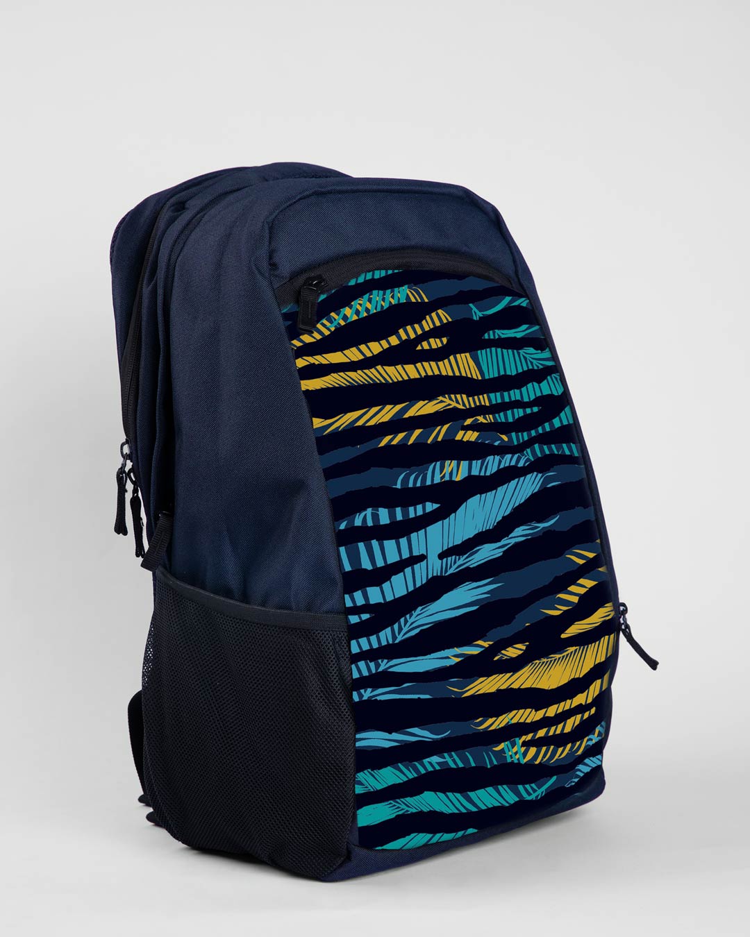 Shop Tropical Zebra Laptop Bag Navy Blue-Back