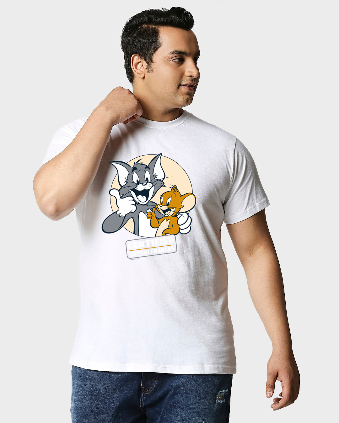 Buy Mens White Troublemaker Graphic Printed Plus Size T Shirt Online