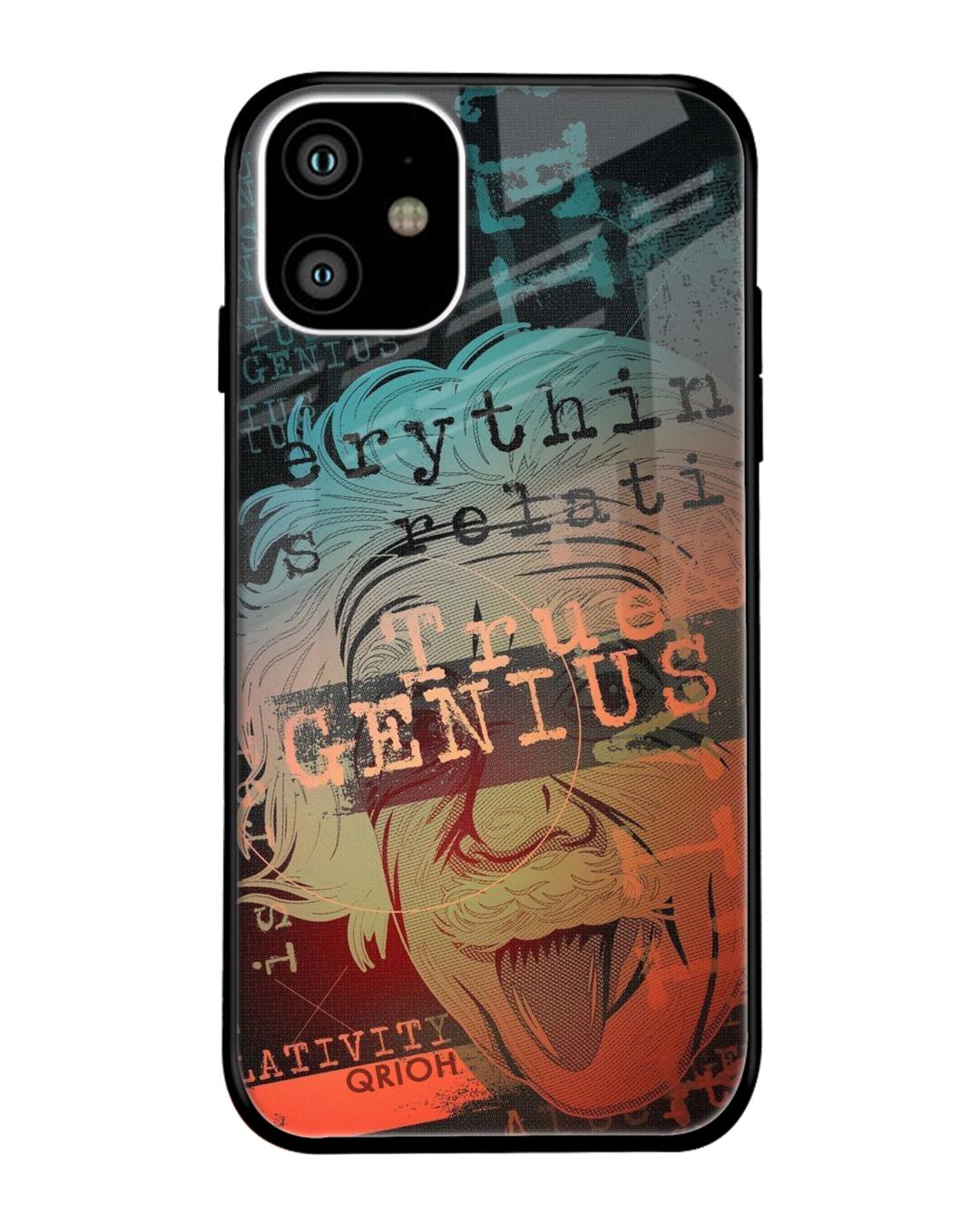 Buy True Genius Typography Premium Glass Cover For iPhone 11 (Impact