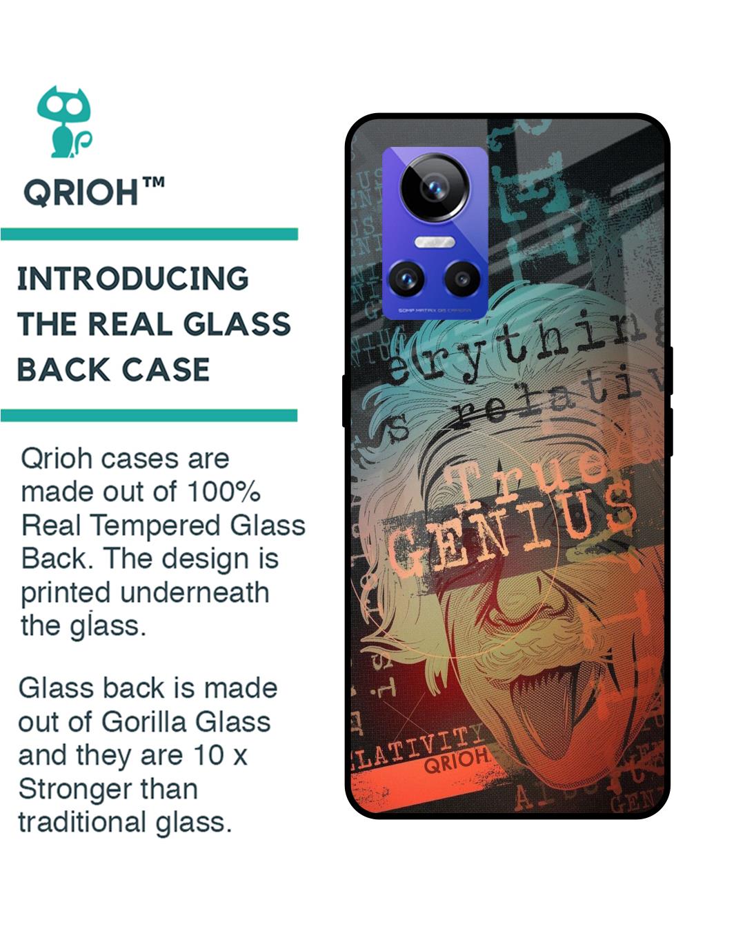 Shop True Genius Typography Premium Glass Cover for Realme GT Neo 3 (Shock Proof, Scratch Resistant)-Back